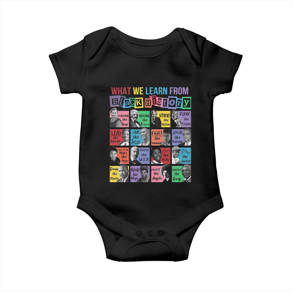 What We Learn From Black History Baby Onesie Black Civil Rights Leaders TS02 Black Print Your Wear
