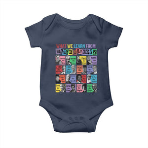 What We Learn From Black History Baby Onesie Black Civil Rights Leaders TS02 Navy Print Your Wear
