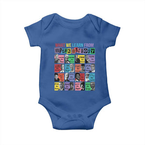 What We Learn From Black History Baby Onesie Black Civil Rights Leaders TS02 Royal Blue Print Your Wear