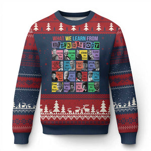 What We Learn From Black History Ugly Christmas Sweater Black Civil Rights Leaders TS02 Navy Red Print Your Wear