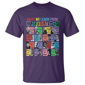 What We Learn From Black History T Shirt - Black Civil Rights Leaders Heritage Tribute Tee TS02 Purple Print Your Wear