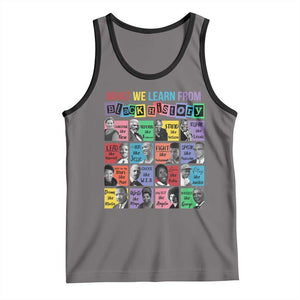 What We Learn From Black History Tank Top Black Civil Rights Leaders TS02 Deep Heather Black Print Your Wear