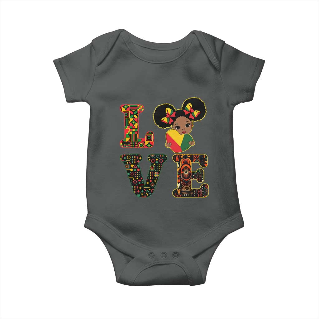I Am Black Child Baby Onesie LOVE Black History Month Strong African American Pride TS02 Dark Heather Print Your Wear
