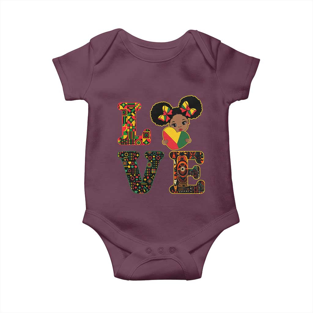 I Am Black Child Baby Onesie LOVE Black History Month Strong African American Pride TS02 Maroon Print Your Wear