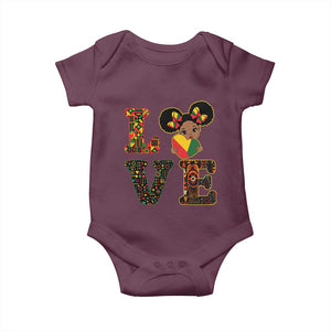 I Am Black Child Baby Onesie LOVE Black History Month Strong African American Pride TS02 Maroon Print Your Wear