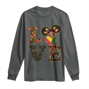 I Am Black Child Long Sleeve Shirt LOVE Black History Month Strong African American Pride TS02 Dark Heather Print Your Wear
