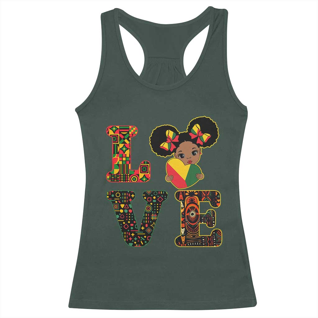 I Am Black Child Racerback Tank Top LOVE Black History Month Strong African American Pride TS02 Dark Forest Green Print Your Wear