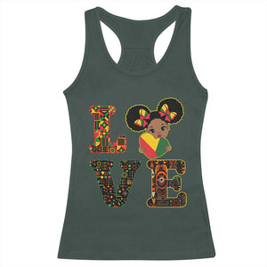 I Am Black Child Racerback Tank Top LOVE Black History Month Strong African American Pride TS02 Dark Forest Green Print Your Wear