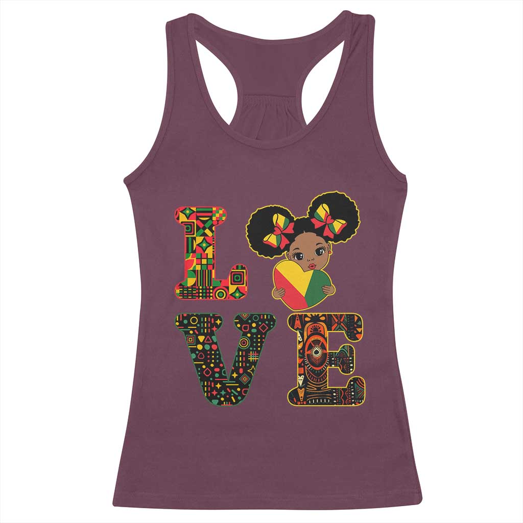 I Am Black Child Racerback Tank Top LOVE Black History Month Strong African American Pride TS02 Maroon Print Your Wear