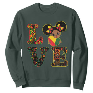 I Am Black Child Sweatshirt LOVE Black History Month Strong African American Pride TS02 Dark Forest Green Print Your Wear