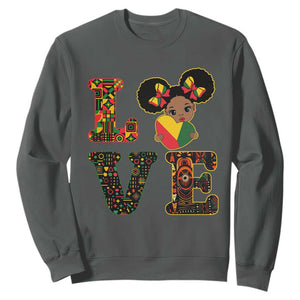 I Am Black Child Sweatshirt LOVE Black History Month Strong African American Pride TS02 Dark Heather Print Your Wear