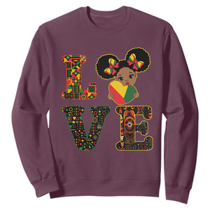 I Am Black Child Sweatshirt LOVE Black History Month Strong African American Pride TS02 Maroon Print Your Wear