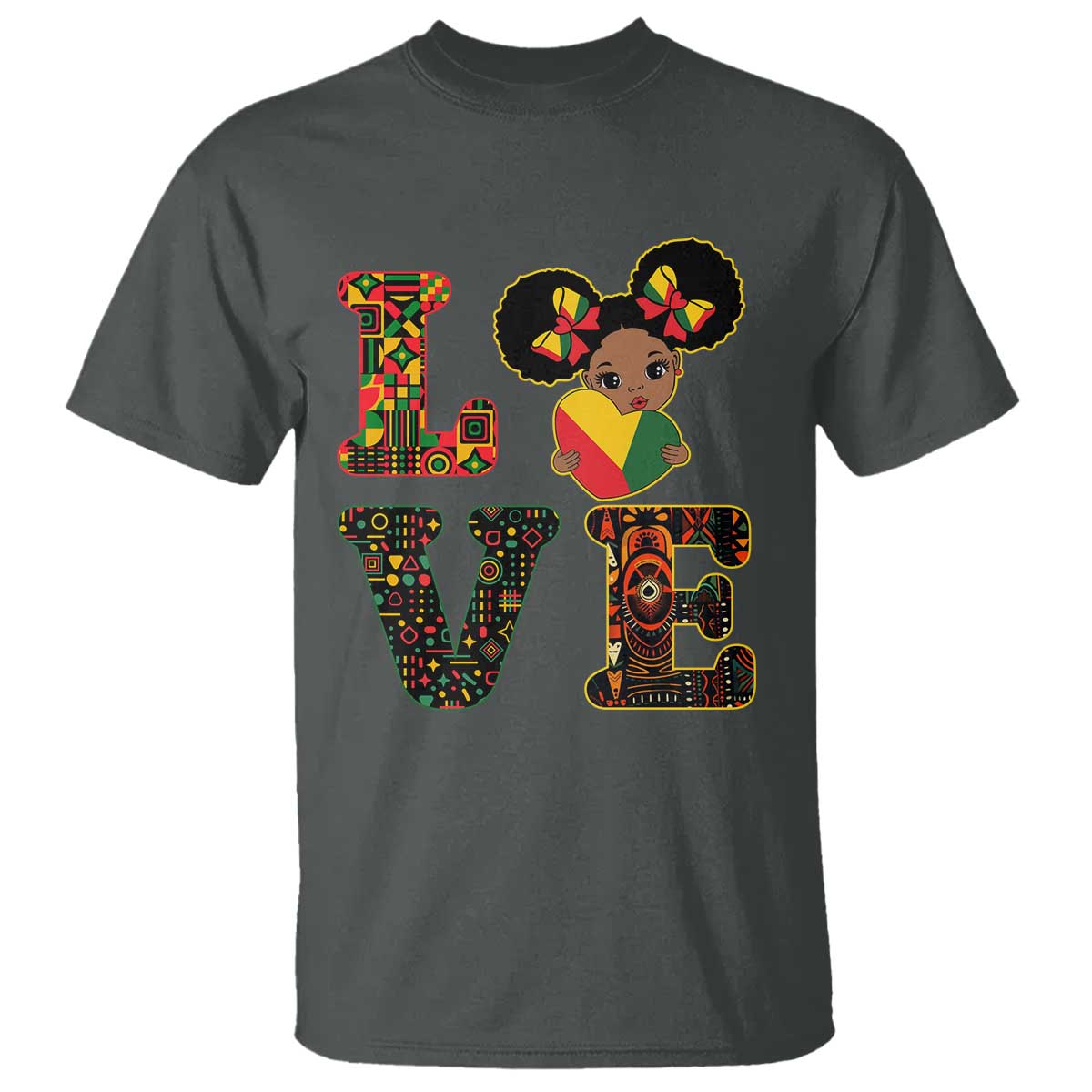 I Am Black Child T Shirt LOVE Black History Month Strong African American Pride TS02 Dark Heather Print Your Wear