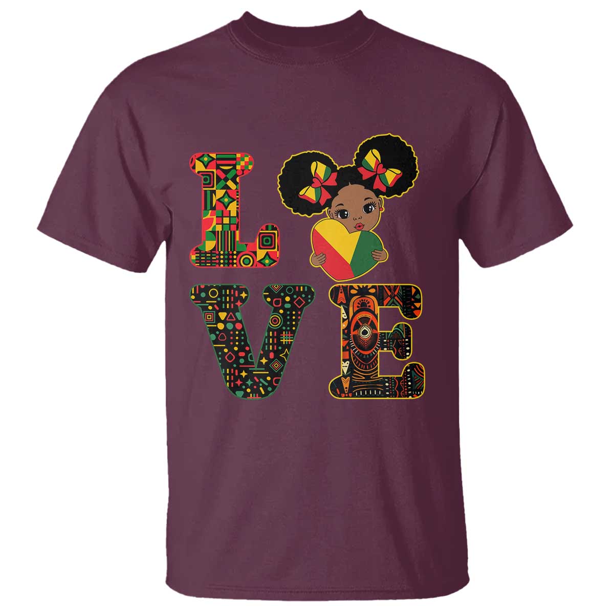 I Am Black Child T Shirt LOVE Black History Month Strong African American Pride TS02 Maroon Print Your Wear