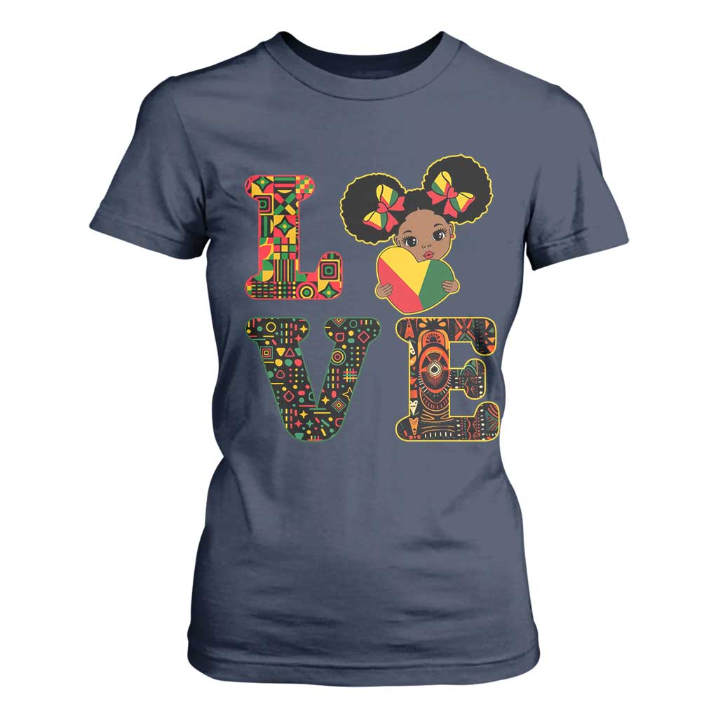 I Am Black Child T Shirt For Women LOVE Black History Month Strong African American Pride TS02 Navy Print Your Wear