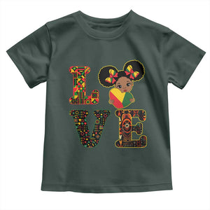 I Am Black Child Toddler T Shirt LOVE Black History Month Strong African American Pride TS02 Dark Forest Green Print Your Wear
