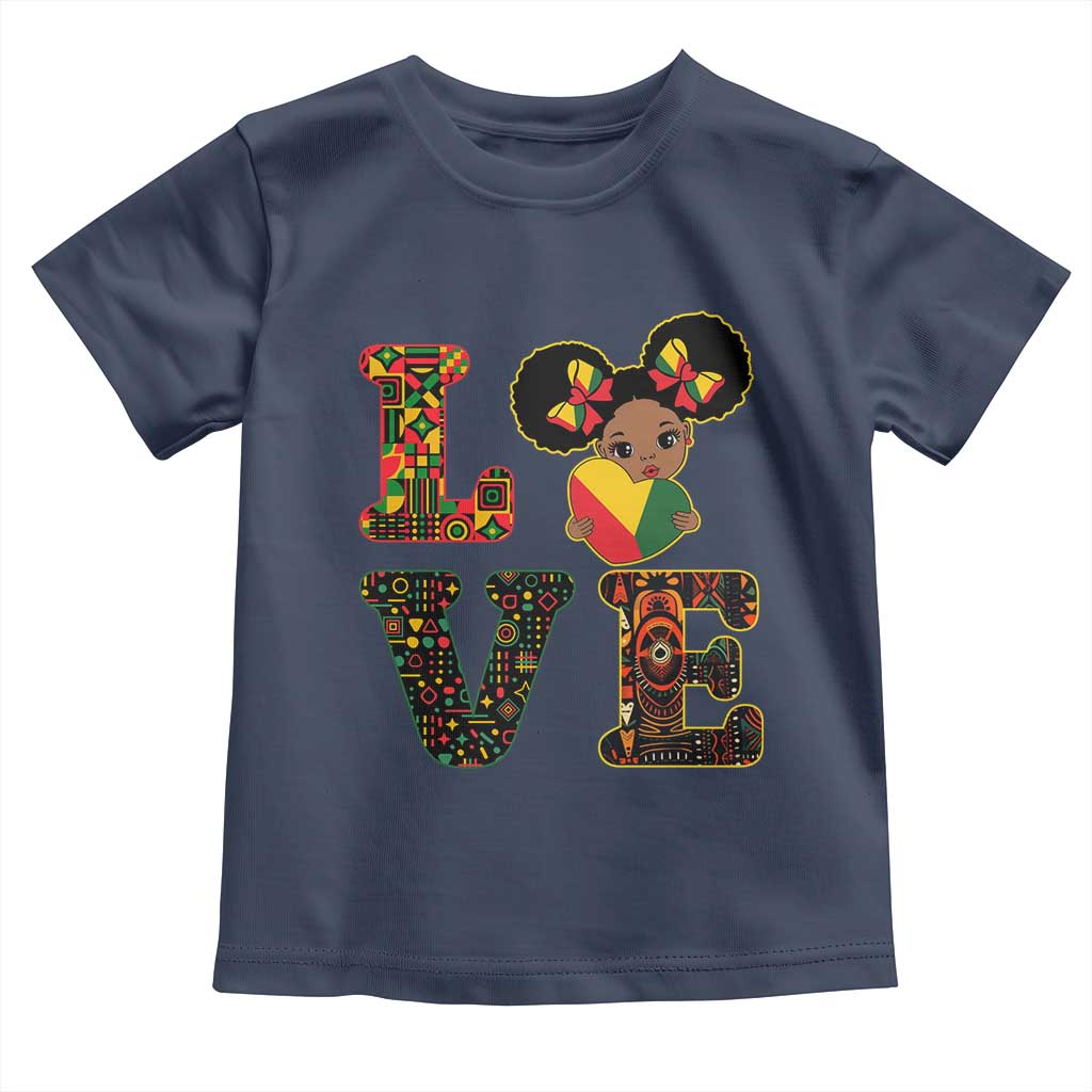I Am Black Child Toddler T Shirt LOVE Black History Month Strong African American Pride TS02 Navy Print Your Wear