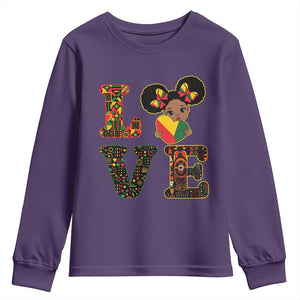 I Am Black Child Youth Sweatshirt LOVE Black History Month Strong African American Pride TS02 Purple Print Your Wear