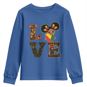 I Am Black Child Youth Sweatshirt LOVE Black History Month Strong African American Pride TS02 Royal Blue Print Your Wear
