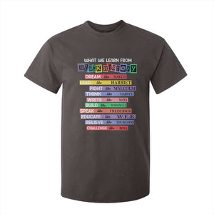 What We Learn From Black History T Shirt For Kid Celebration African American Roots Pride TS02 Dark Chocolate Print Your Wear