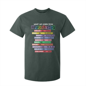 What We Learn From Black History T Shirt For Kid Celebration African American Roots Pride TS02 Dark Forest Green Print Your Wear