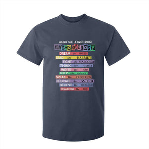 What We Learn From Black History T Shirt For Kid Celebration African American Roots Pride TS02 Navy Print Your Wear
