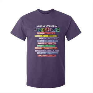 What We Learn From Black History T Shirt For Kid Celebration African American Roots Pride TS02 Purple Print Your Wear