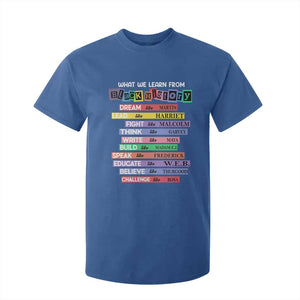 What We Learn From Black History T Shirt For Kid Celebration African American Roots Pride TS02 Royal Blue Print Your Wear