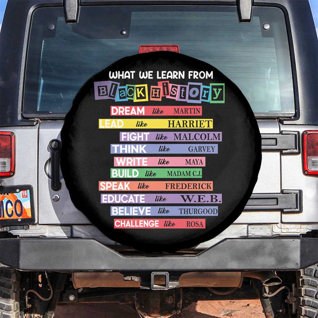 What We Learn From Black History Spare Tire Cover Celebration African American Roots Pride TS02 No hole Black Print Your Wear