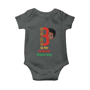 Black History Month Boy Baby Onesie B Is For Brilliant HBCU Education TS02 Dark Heather Print Your Wear