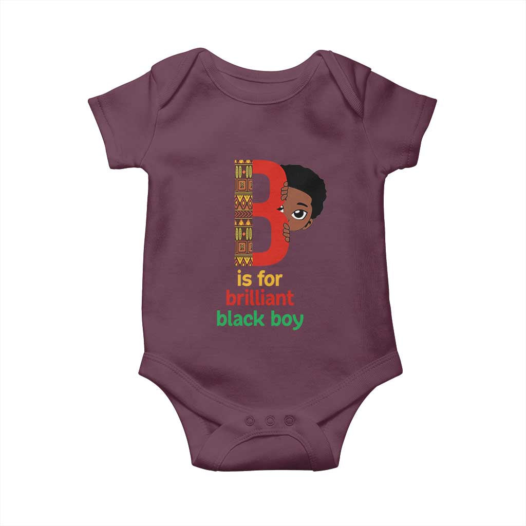Black History Month Boy Baby Onesie B Is For Brilliant HBCU Education TS02 Maroon Print Your Wear
