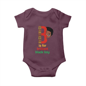 Black History Month Boy Baby Onesie B Is For Brilliant HBCU Education TS02 Maroon Print Your Wear