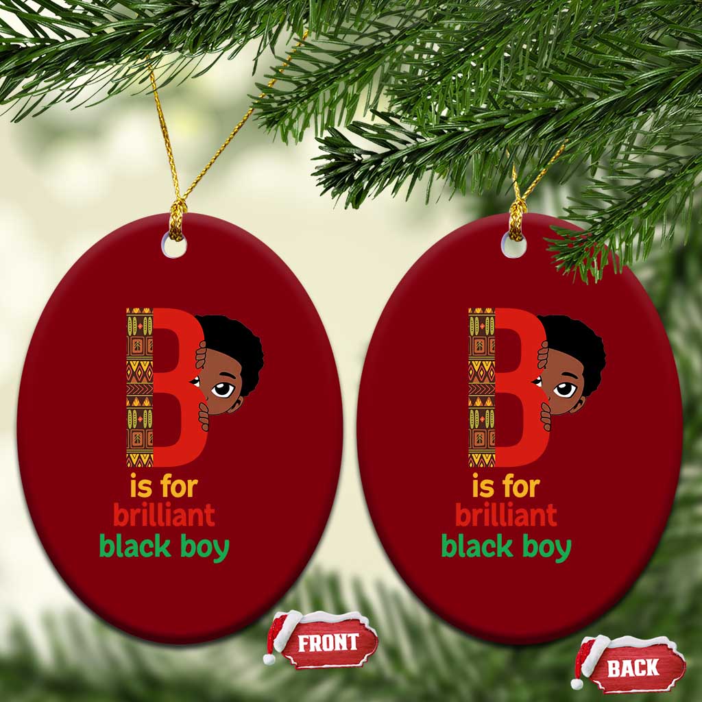 Black History Month Boy Ceramic Ornament B Is For Brilliant HBCU Education TS02 Print Your Wear