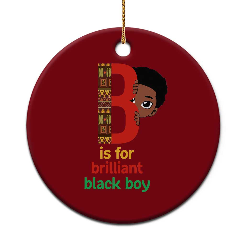 Black History Month Boy Ceramic Ornament B Is For Brilliant HBCU Education TS02 1pc Red Print Your Wear
