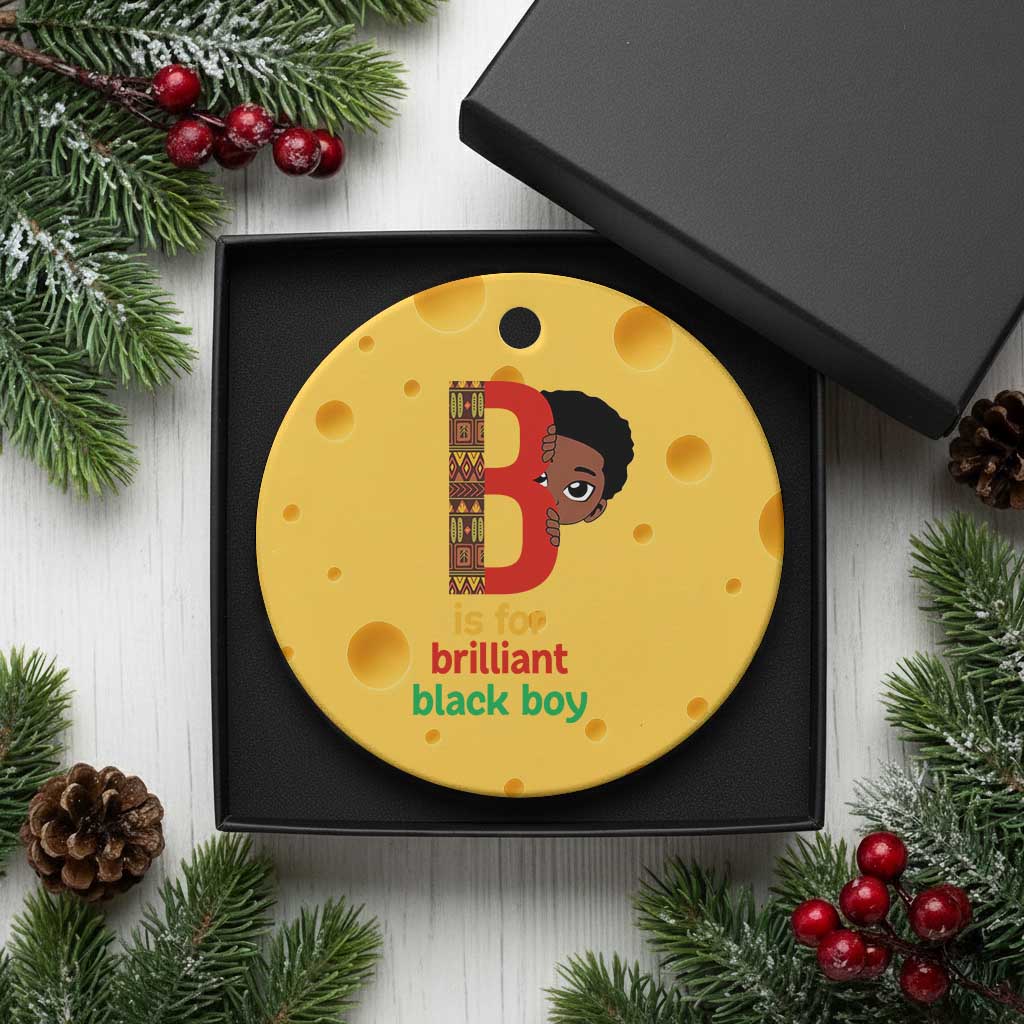 Black History Month Boy Ceramic Ornament B Is For Brilliant HBCU Education TS02 1pc Yellow Cheese Print Your Wear