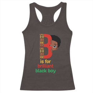Black History Month Boy Racerback Tank Top B Is For Brilliant HBCU Education TS02 Dark Chocolate Print Your Wear