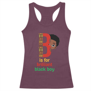 Black History Month Boy Racerback Tank Top B Is For Brilliant HBCU Education TS02 Maroon Print Your Wear