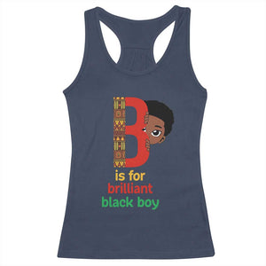 Black History Month Boy Racerback Tank Top B Is For Brilliant HBCU Education TS02 Navy Print Your Wear