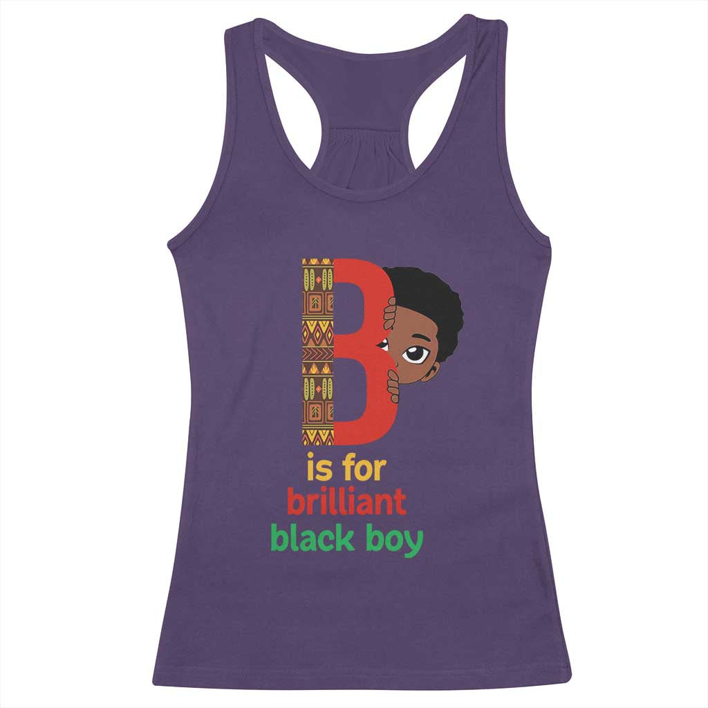 Black History Month Boy Racerback Tank Top B Is For Brilliant HBCU Education TS02 Purple Print Your Wear