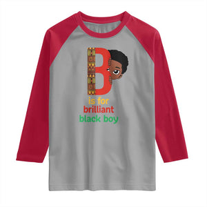 Black History Month Boy Raglan Shirt B Is For Brilliant HBCU Education TS02 Sport Gray Red Print Your Wear