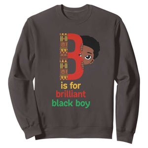 Black History Month Boy Sweatshirt B Is For Brilliant HBCU Education TS02 Dark Chocolate Print Your Wear