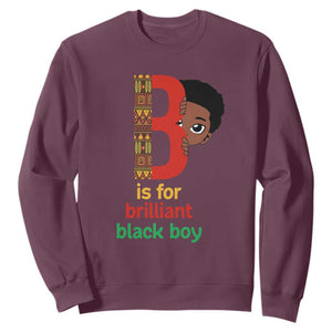 Black History Month Boy Sweatshirt B Is For Brilliant HBCU Education TS02 Maroon Print Your Wear