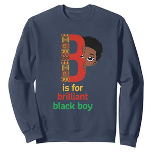 Black History Month Boy Sweatshirt B Is For Brilliant HBCU Education TS02 Navy Print Your Wear