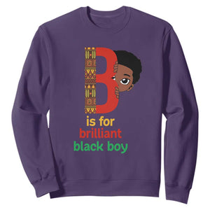 Black History Month Boy Sweatshirt B Is For Brilliant HBCU Education TS02 Purple Print Your Wear