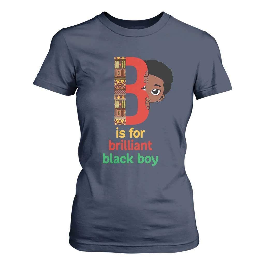 Black History Month Boy T Shirt For Women B Is For Brilliant HBCU Education TS02 Navy Print Your Wear