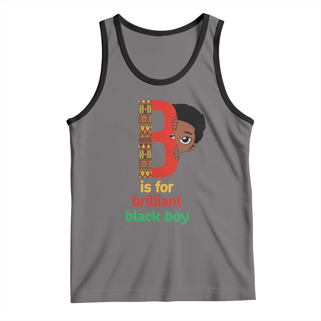 Black History Month Boy Tank Top B Is For Brilliant HBCU Education TS02 Deep Heather Black Print Your Wear