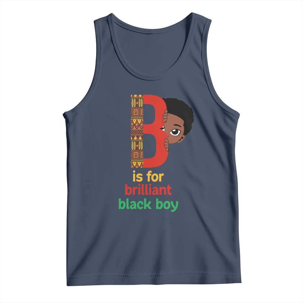 Black History Month Boy Tank Top B Is For Brilliant HBCU Education TS02 Navy Print Your Wear