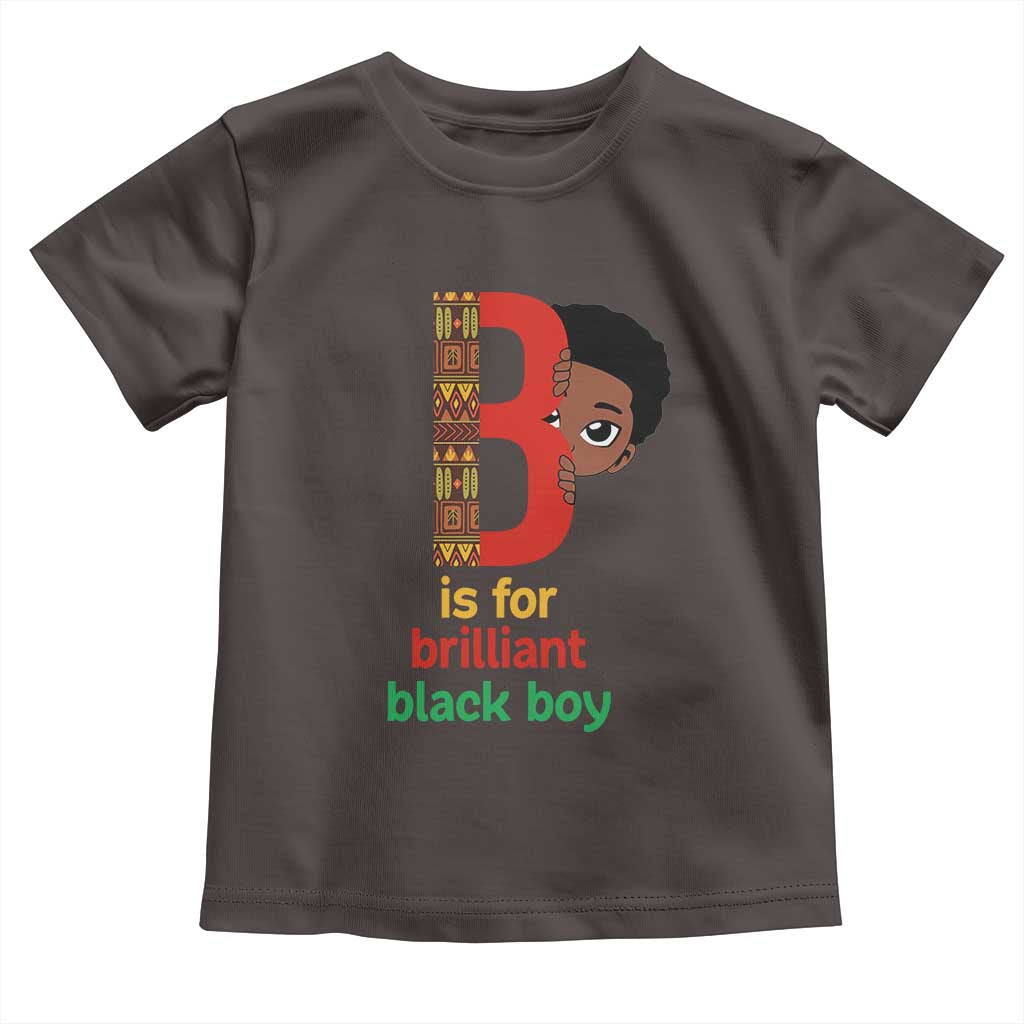 Black History Month Boy Toddler T Shirt B Is For Brilliant HBCU Education TS02 Dark Chocolate Print Your Wear