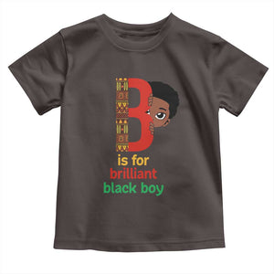 Black History Month Boy Toddler T Shirt B Is For Brilliant HBCU Education TS02 Dark Chocolate Print Your Wear