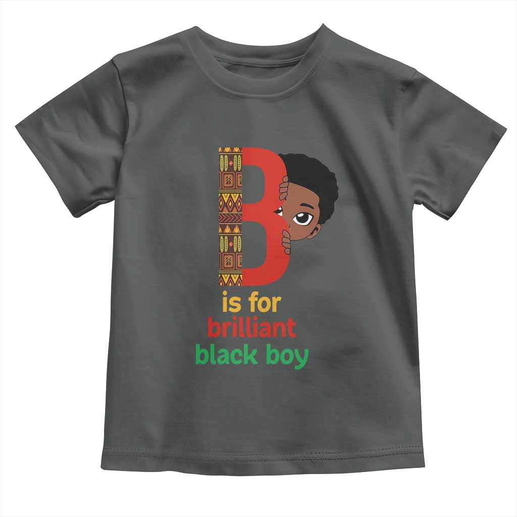 Black History Month Boy Toddler T Shirt B Is For Brilliant HBCU Education TS02 Dark Heather Print Your Wear
